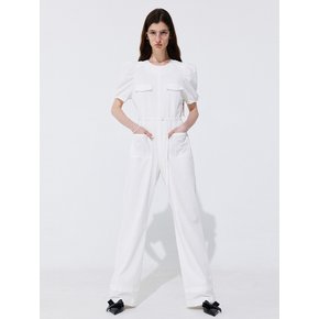 Puff Belted Jumpsuit_White