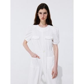 Puff Belted Jumpsuit_White