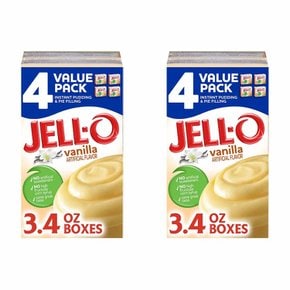 JELL-O 젤로 바닐라 푸딩 믹스 Vanilla Instant Pudding Mix 4개입 384g X 2팩