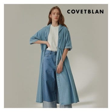 코벳블랑 [COVETBLAN] 오픈 카라 데님 원피스(V214MOP207W)