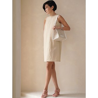 KWANI Rattan Shoulder Tote White