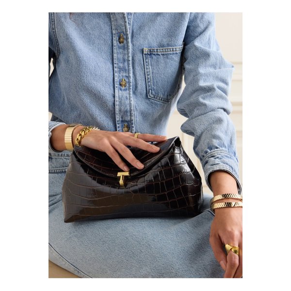 T-락 크로크 가죽 클러치 1647597336726092