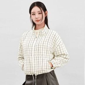 솔리엔 여성골프 체크 간절기 집업 여자골프아우터  골프점퍼_P406028523