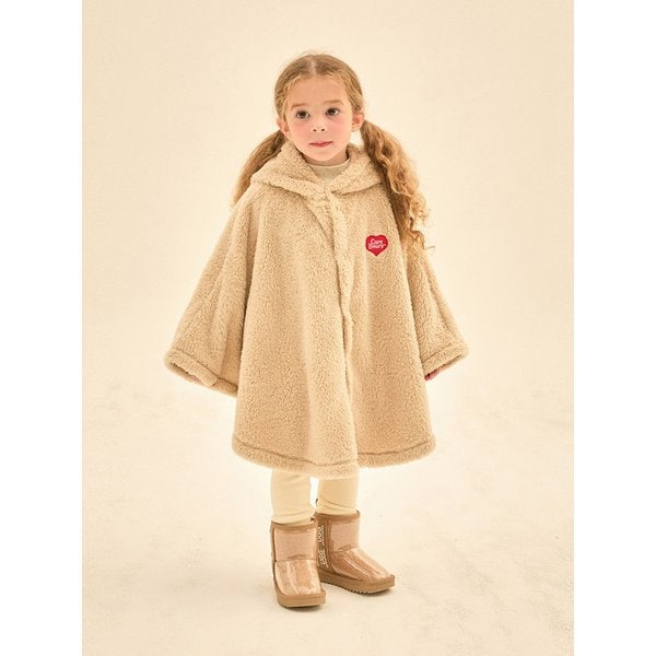 귀욤 귀달이 후드 플리스 케이프