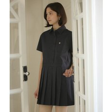 Pleats point half sleeve collar OPS_Navy