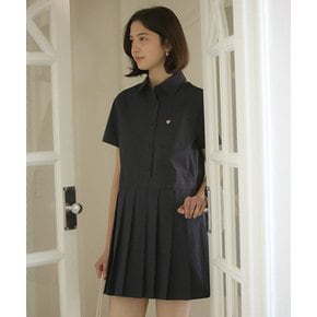 Pleats point half sleeve collar OPS_Navy