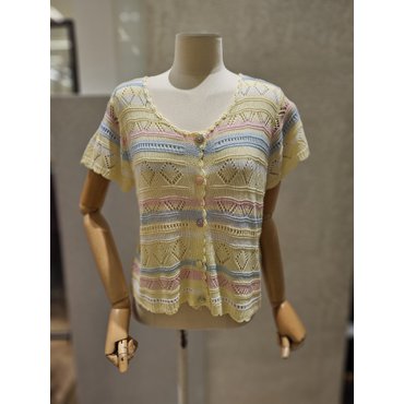 메종블랑쉬 파스텔다이아반팔가디건 M252JKT602D