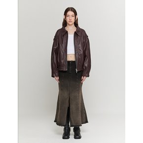 Cropped Down Jacket (Burgundy)