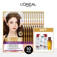 엑셀랑스 듀오크림 염색약 10개+본드리페어 100ml 3종(샴푸+컨디셔너+트리트먼트)+미니오일30ml