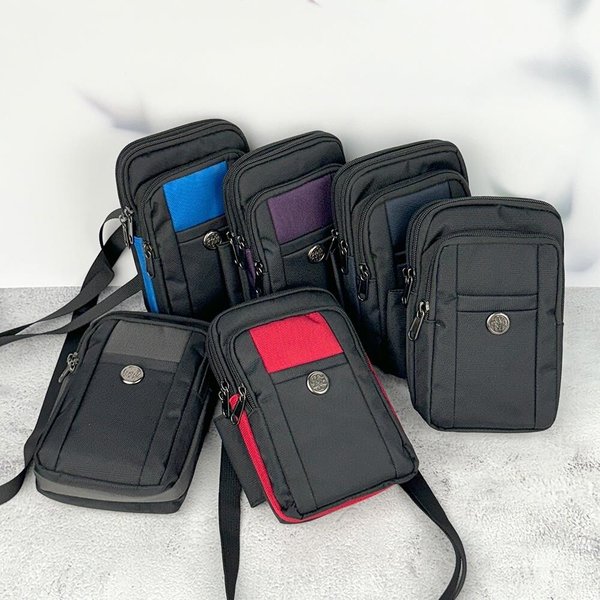 [옷자락] 남녀공용 미니멀 배색 캐주얼 스퀘어 다용도 크로스백