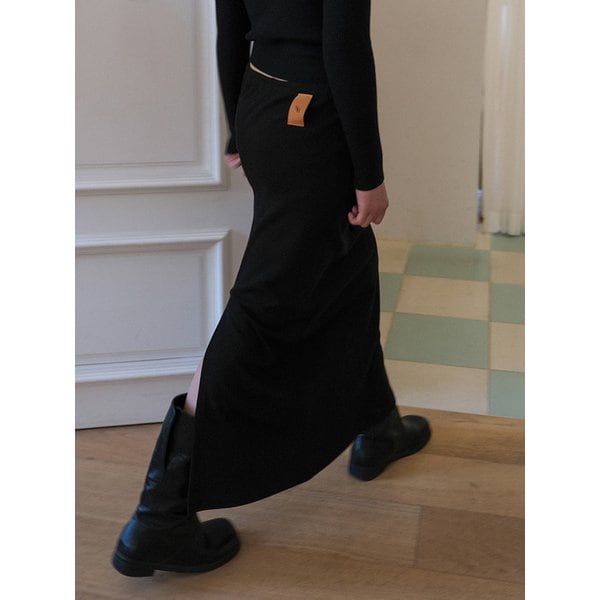 Daily Banding H-Line Long Skirt Black