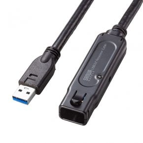 산와 서플라이 USB3.2 액티브 리피터 케이블 10 m(누락 방지 락 기구 첨부) KB-USB-RLK310 블랙