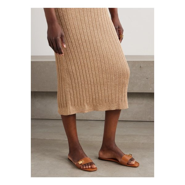 장식 가죽 슬라이더 탠 브라운 46376663162843956