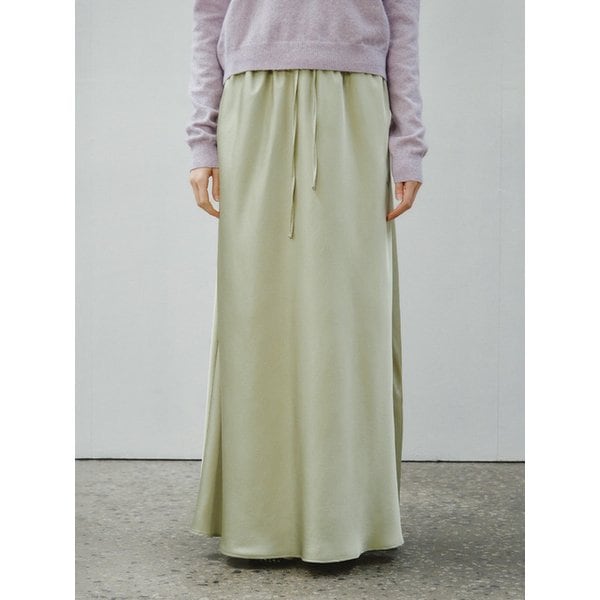 Relaxed Satin Maxi Skirt_CTS624(Green)
