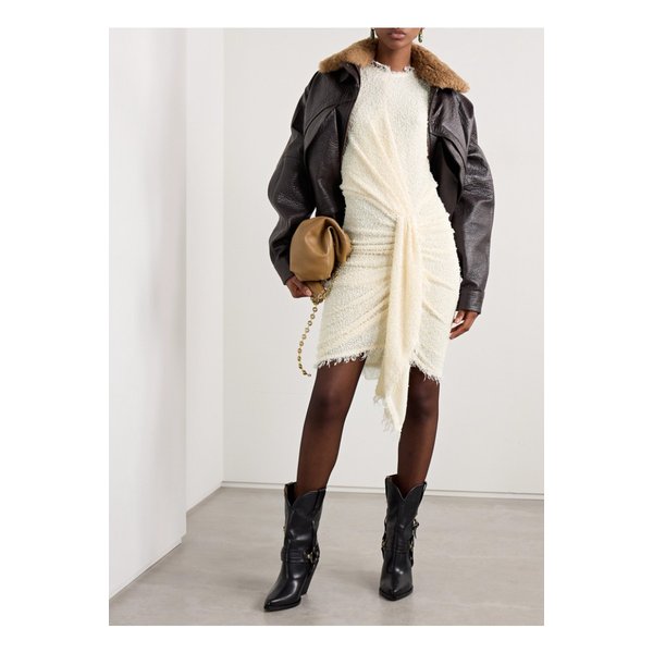 오펠리 프레이 드레이프 부클레 미니 드레스 에크루 1647597350563639