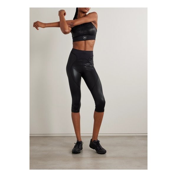 바이스텔라매카트니 크롭 패널 메탈  레깅스 블랙 46376663162943899