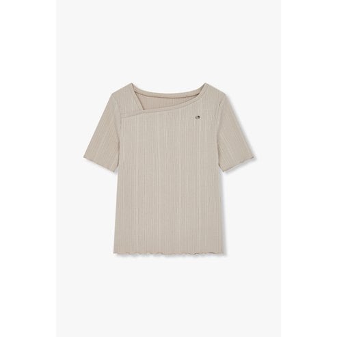 GCUT [25S/S] 랩 리브드 하프 슬리브 티셔츠(7255240102)