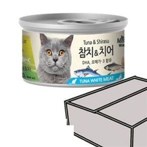 D17 고양이캔 미우와우 흰살참치 치어 80g 24개 (WB8D92C)