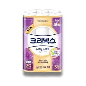 크리넥스 수프림소프트 휴지 30롤(27M)X2개