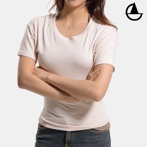 슬림함에 루즈한 핏감 밑단굴림 언발티셔츠 딥라운드넥 oz118