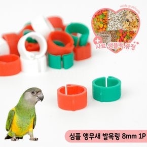 심플 앵무새 발목링 8mm 1P 플라스틱 오픈링 암수구별