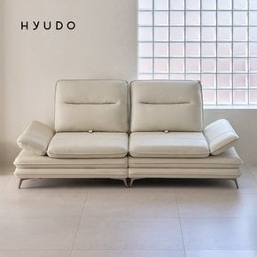 사유의 동백 2400 헤드틸팅 모듈 카멜 화이트 스윙 가죽 소파 3인+스툴