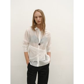 [4th REORDER] SILKY BUTTON WRAP SHIRT [WHITE]