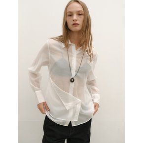 [4th REORDER] SILKY BUTTON WRAP SHIRT [WHITE]