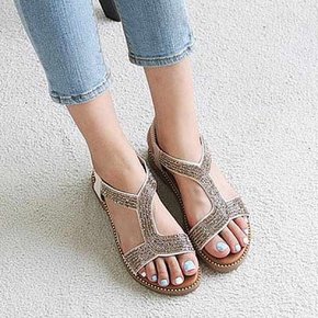 kami et muse Glittering strap mini wedge sandals_KM20s236