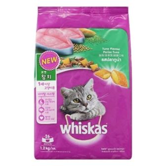  위스카스 참치 어덜트 1.2kg 고양이 반려묘 성묘 사료 (WBDC228)