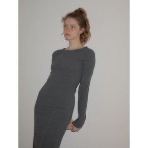 Line Point Basic Jersey Dresss_ Gray