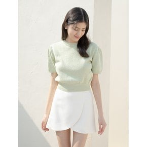 [1+1]ROUND NECK PUFF SLEEVES KNIT_4COLOR