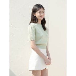 [1+1]ROUND NECK PUFF SLEEVES KNIT_4COLOR