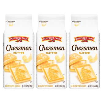  Pepperidge Farm Chessmen Butter 페퍼리지팜 체스맨 버터 쿠키 206g 3팩