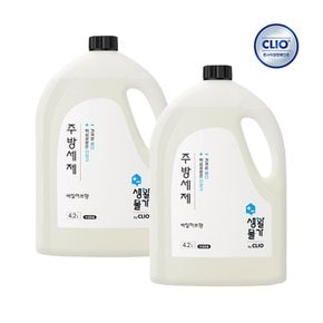 생활물가 주방세제 바질허브향 4.2L x2개