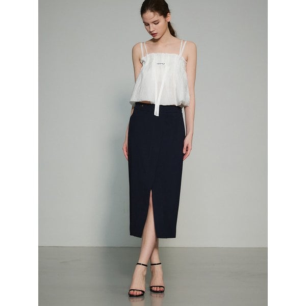 Modern Minimal Mood Straight H-line Skirt_Navy