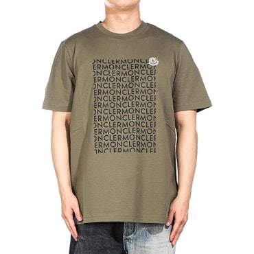 몽클레르 [몽클레어] 남성 텍스트 프린트 로고 반팔 티셔츠 (8C00035 89AJS 823) 24FW