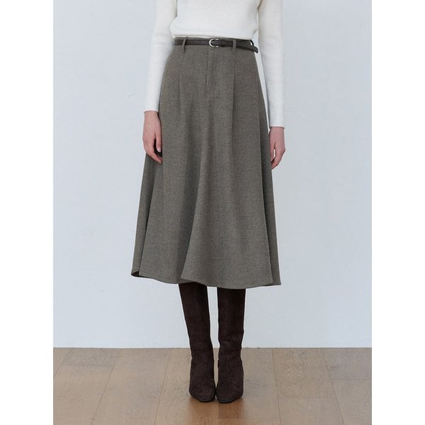 리안 클래식 플레어 스커트 (taupe beige)
