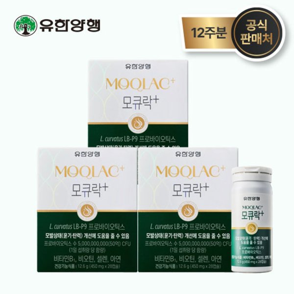 [모발유산균] 모큐락 플러스 LB-P9 와이즈바이옴 (12주분)