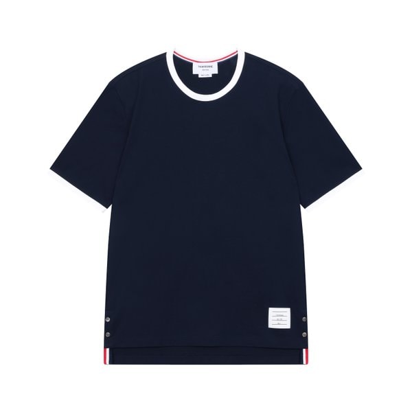 남성 사이드 트리밍 링거 반팔티 네이비 MJS083A-00042-415