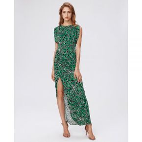 5020282 Diane Von Furstenberg Gertrude Dress - Water Tiger Green