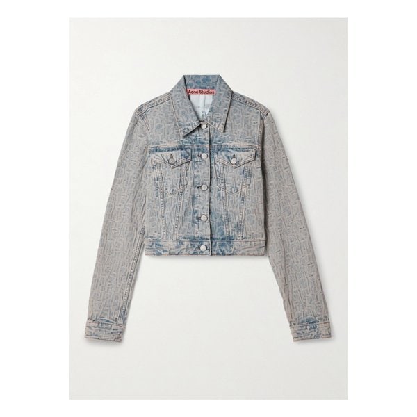 크롭 데님 자카드 재킷 블루 1647597325241523