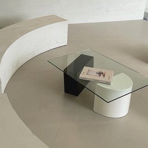 에이피알론드 CONCRET D side table / 콘크리트 D 사이드 유리 테이블