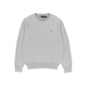 POLO RALPH LAUREN [ 10]텍스처 코튼 크루넥 스웨터-그레이