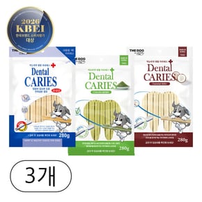 덴탈 카리에스껌 강아지 간식 치석제거 껌 클로렐라 코코넛 280g x 3개