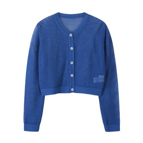 여성 매쉬 크롭 가디건 BLUE