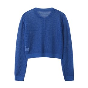 여성 매쉬 크롭 가디건 BLUE
