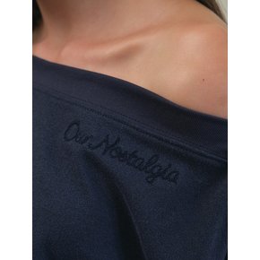 Murmur off shoulder sweatshirt_Navy(O25-TP19)