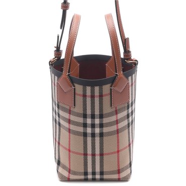 버버리 23FW 여성 런던 미니 토트숄더백 (8070461 VINTAGE CHECK ARCHIVE BEIGE 23F)