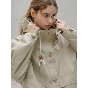 HOOD HALF TRENCH COAT_NHCT4104 (LIGHT BEIGE)